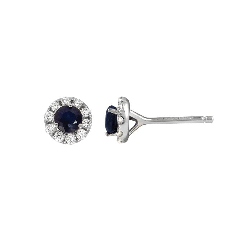 Blue Sapphire and Diamond Earrings