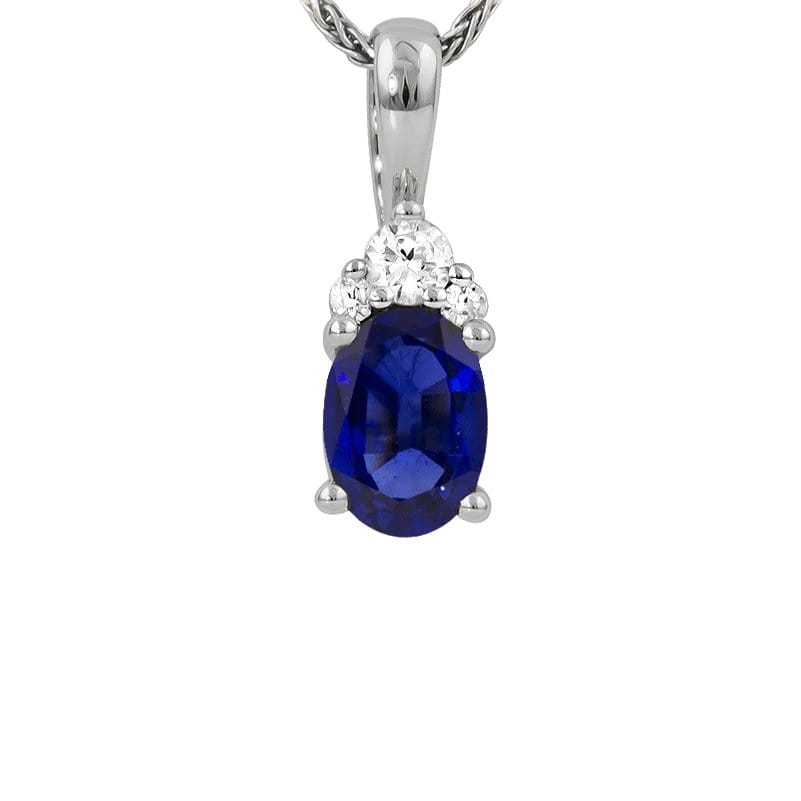 Blue Sapphire and Diamond Pendant