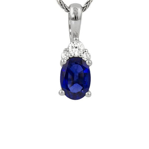 Blue Sapphire and Diamond Pendant