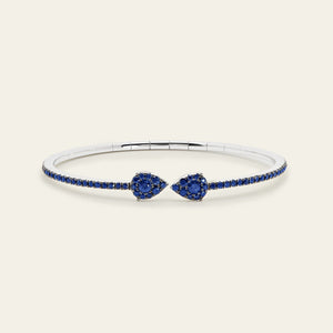 Blue Sapphire Flexible Cuff Bracelet