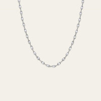 Briolette Diamond Chain Necklace in White Gold