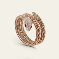 BVLGARI Serpenti Bracelet 358433 Rose Gold Pavé Diamonds Onyx