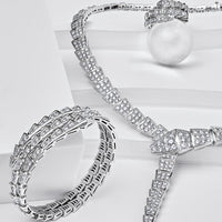BVLGARI Serpenti Two-Coil Bracelet White Gold Diamond 357274