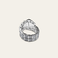 BVLGARI Serpenti Viper Two-Coil Ring White Gold Pavé Diamond 345228