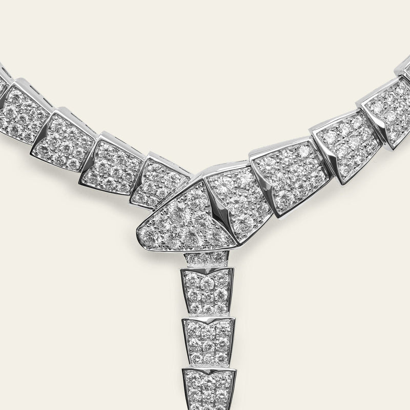 BVLGARI Serpenti Viper White Gold Diamond Necklace 348165