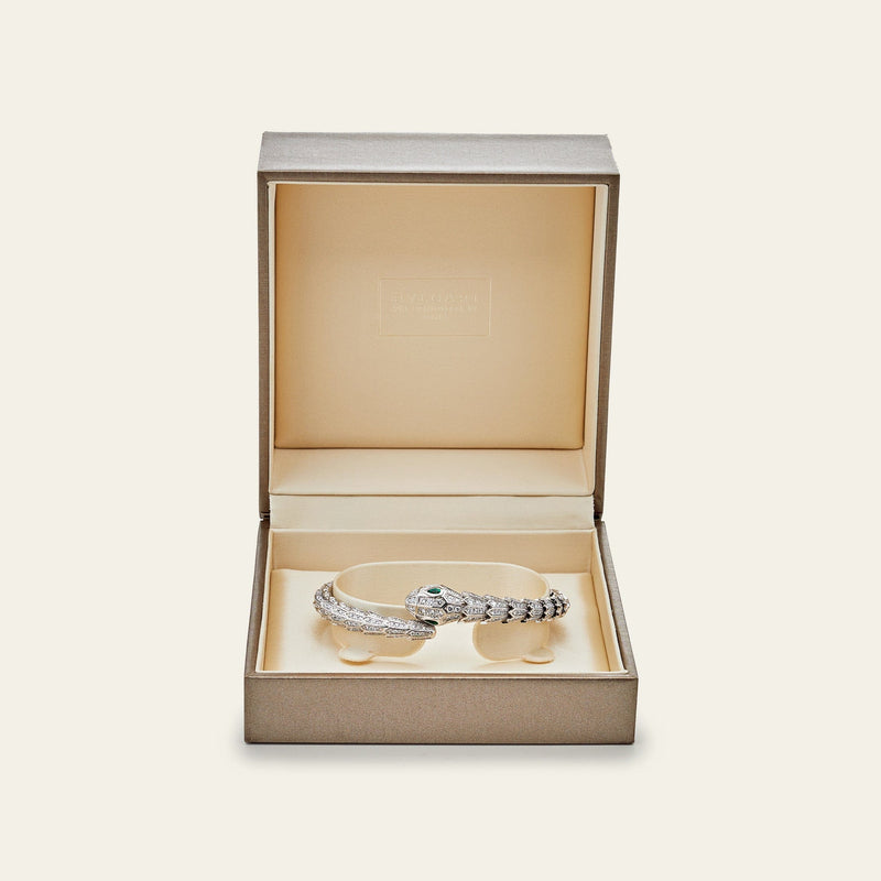 Bvlgari Serpenti White Gold Diamond and Emerald Bracelet 356903
