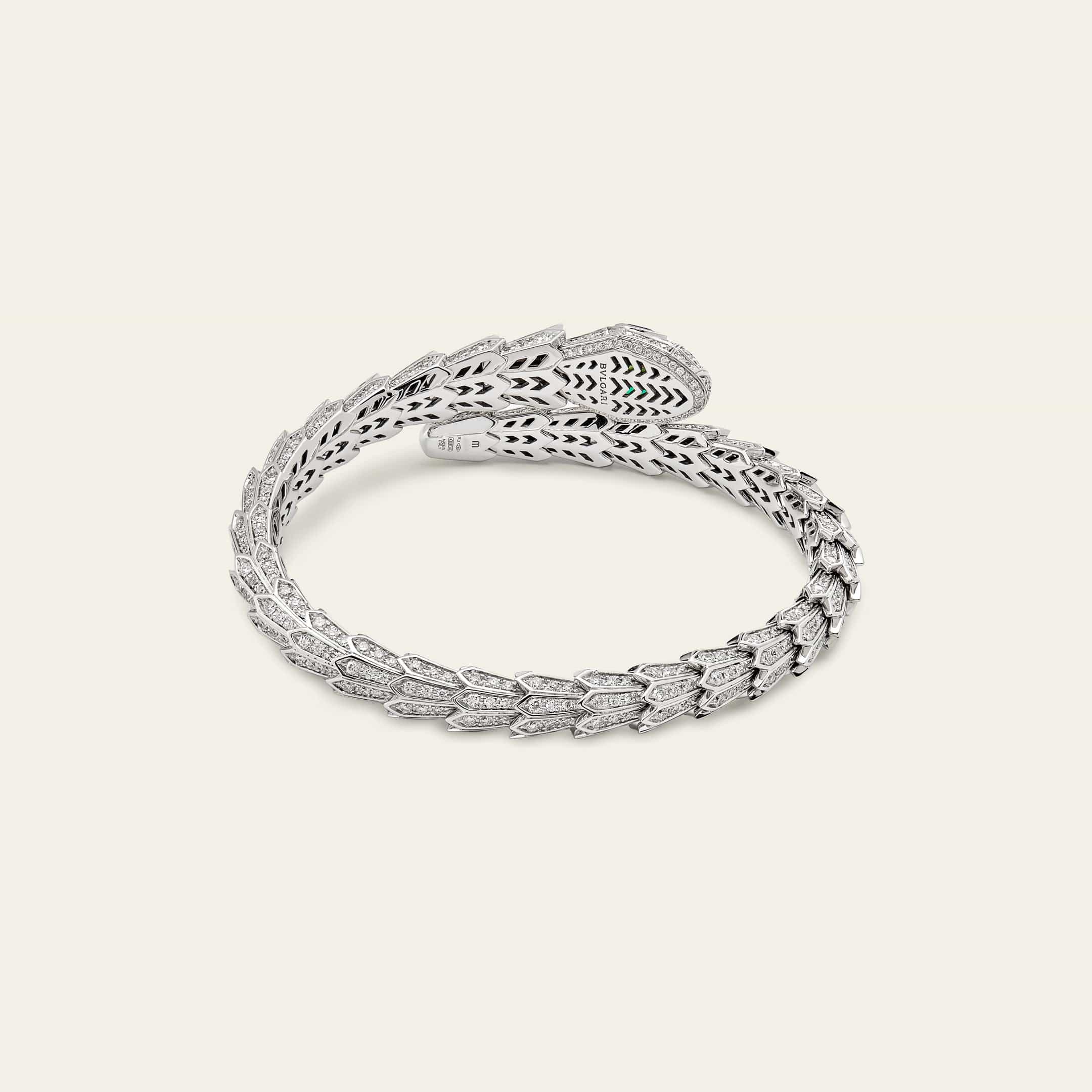 Bvlgari Serpenti White Gold Diamond and Emerald Bracelet 356903