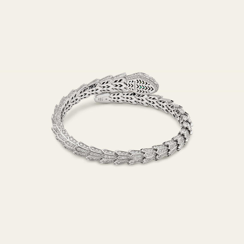 Bvlgari Serpenti White Gold Diamond and Emerald Bracelet 356903