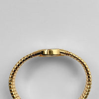 BVLGARI Tubogas BB192TG 1 Row Yellow Gold Black Diamond Dial Quartz