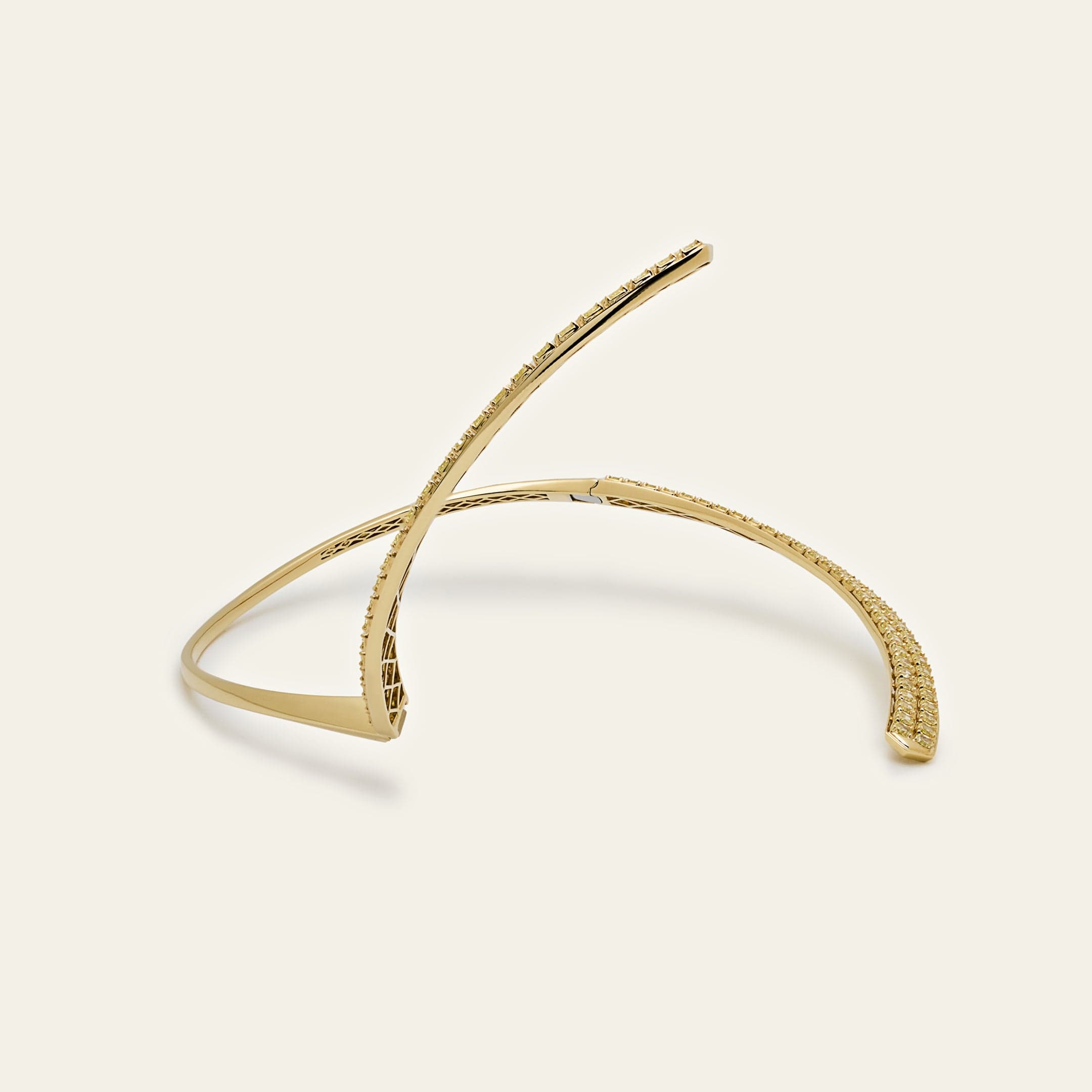 Bypass Cuff Yellow Diamond Necklace