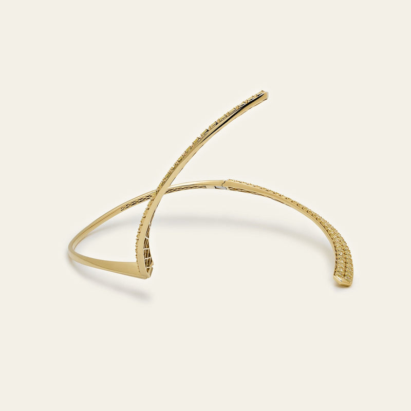 Bypass Cuff Yellow Diamond Necklace