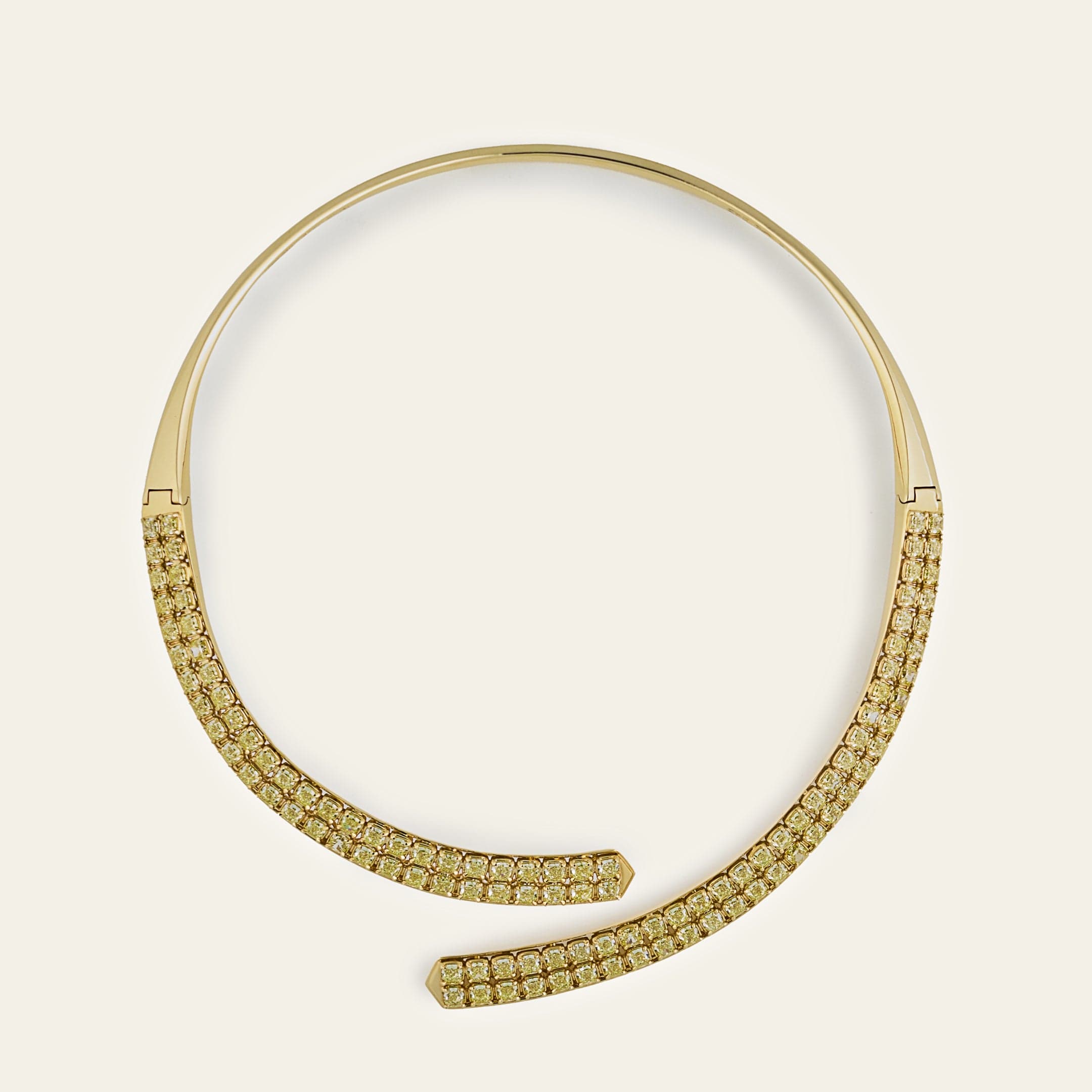 Bypass Cuff Yellow Diamond Necklace