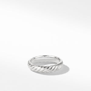 Cable Band Ring in 18K White Gold