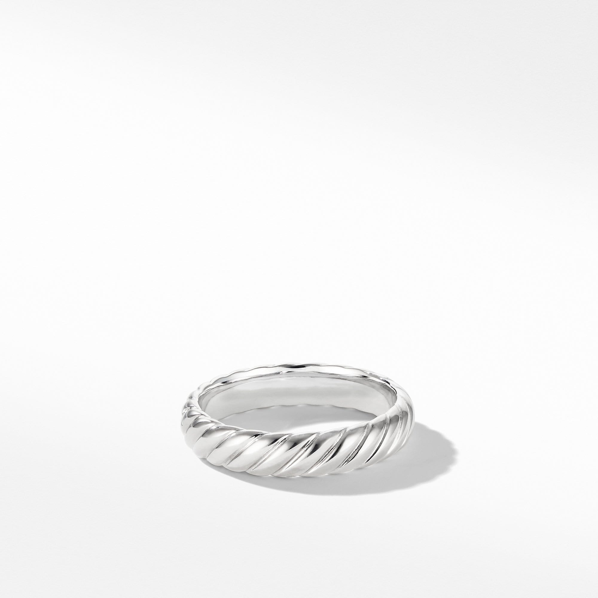 Cable Band Ring in 18K White Gold