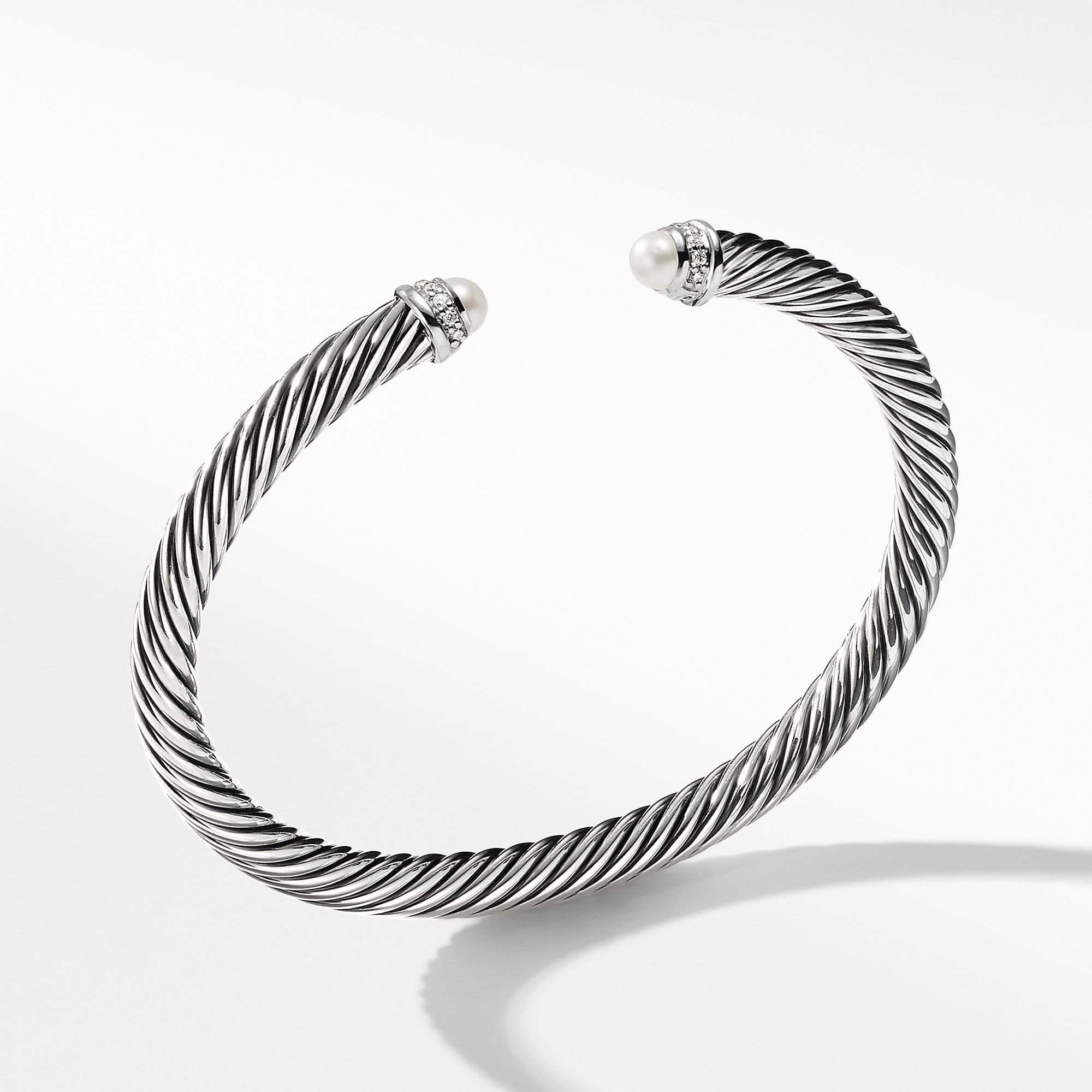 Cable Classics Collection Bracelet with Pearls and Diamonds
