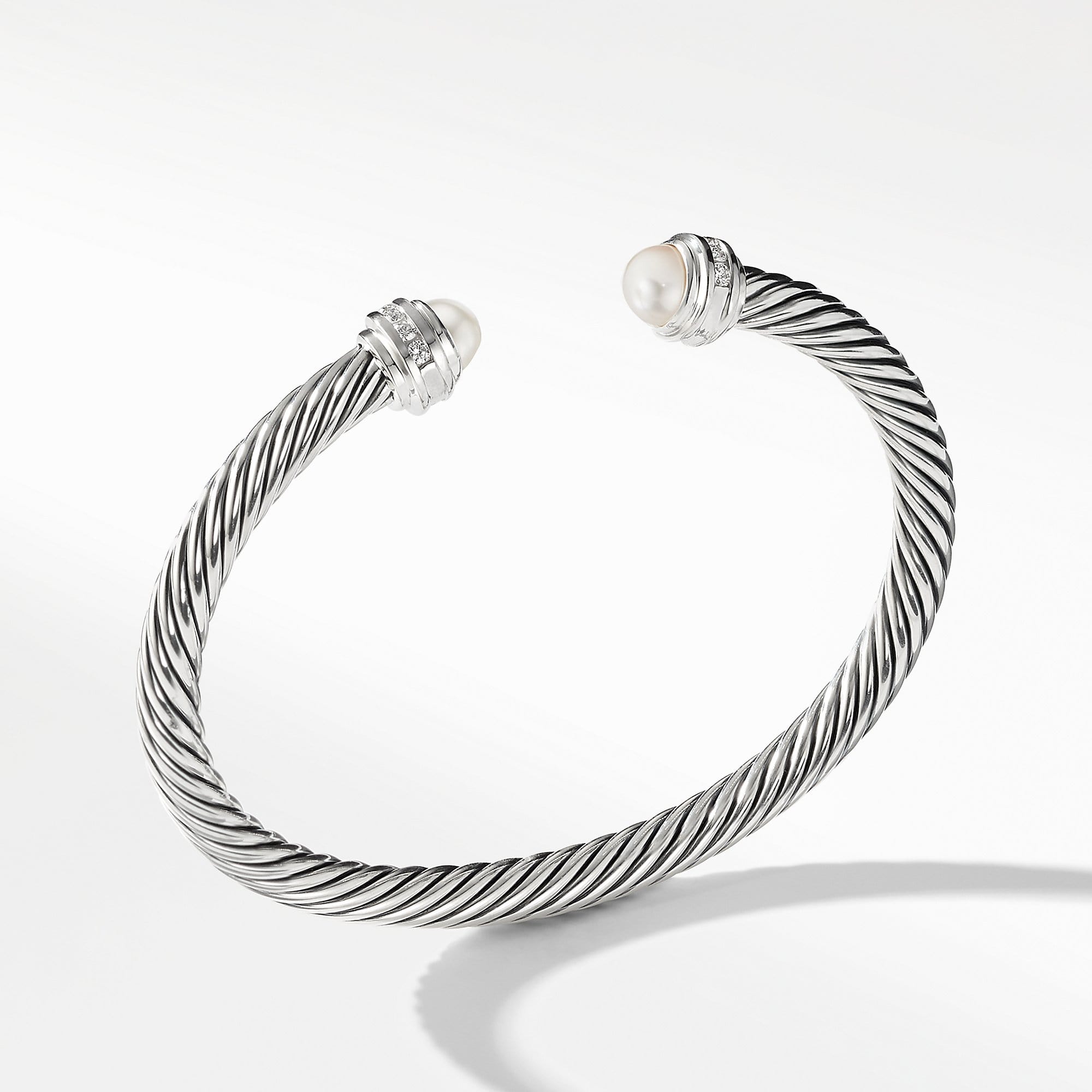 Cable Classics Collection Bracelet with Pearls and Diamonds