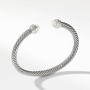 Cable Classics Collection Bracelet with Pearls and Diamonds