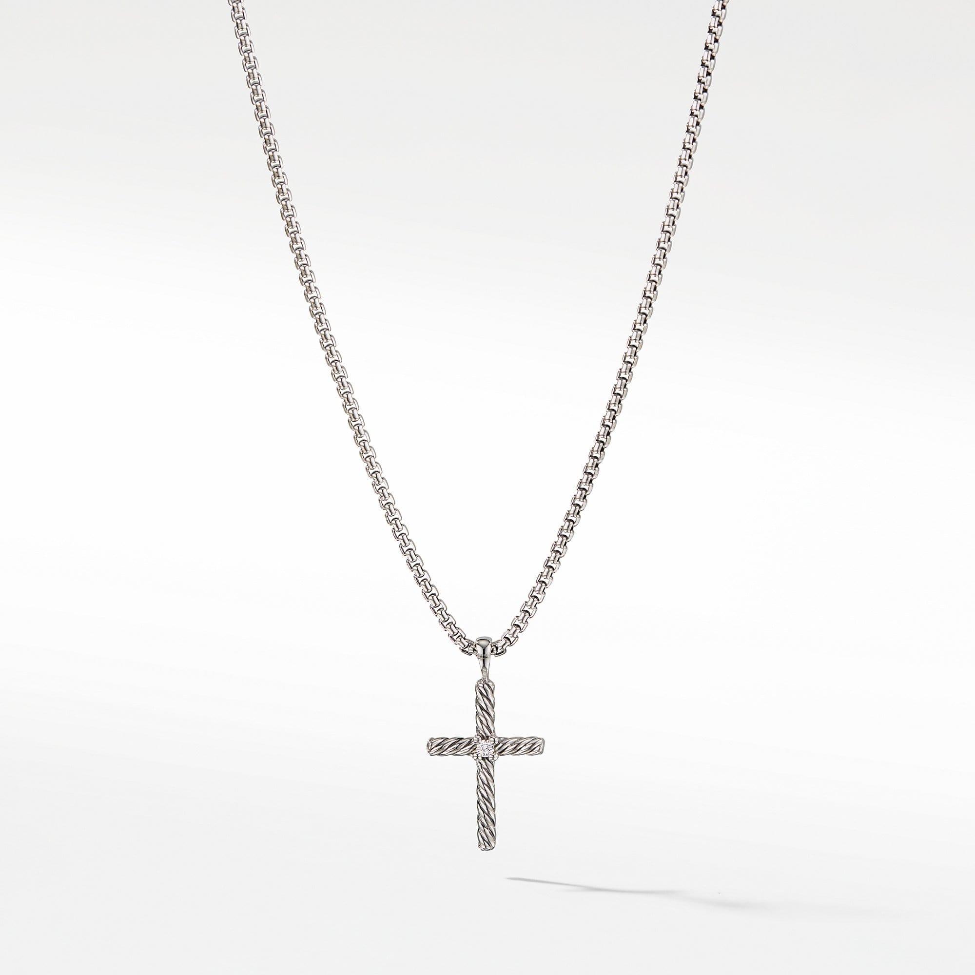 Cable Classics Collection Cross Necklace with Diamond