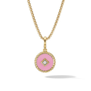 Cable Collectibles Blush Enamel Charm in 18K Yellow Gold with Center Diamond