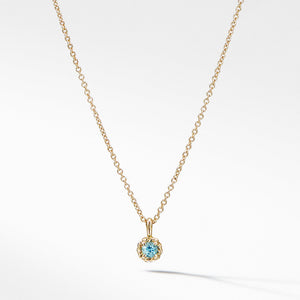 Cable Collectibles Kids Necklace Birthstone Necklace with Blue Topaz in 18K Gold, 3mm