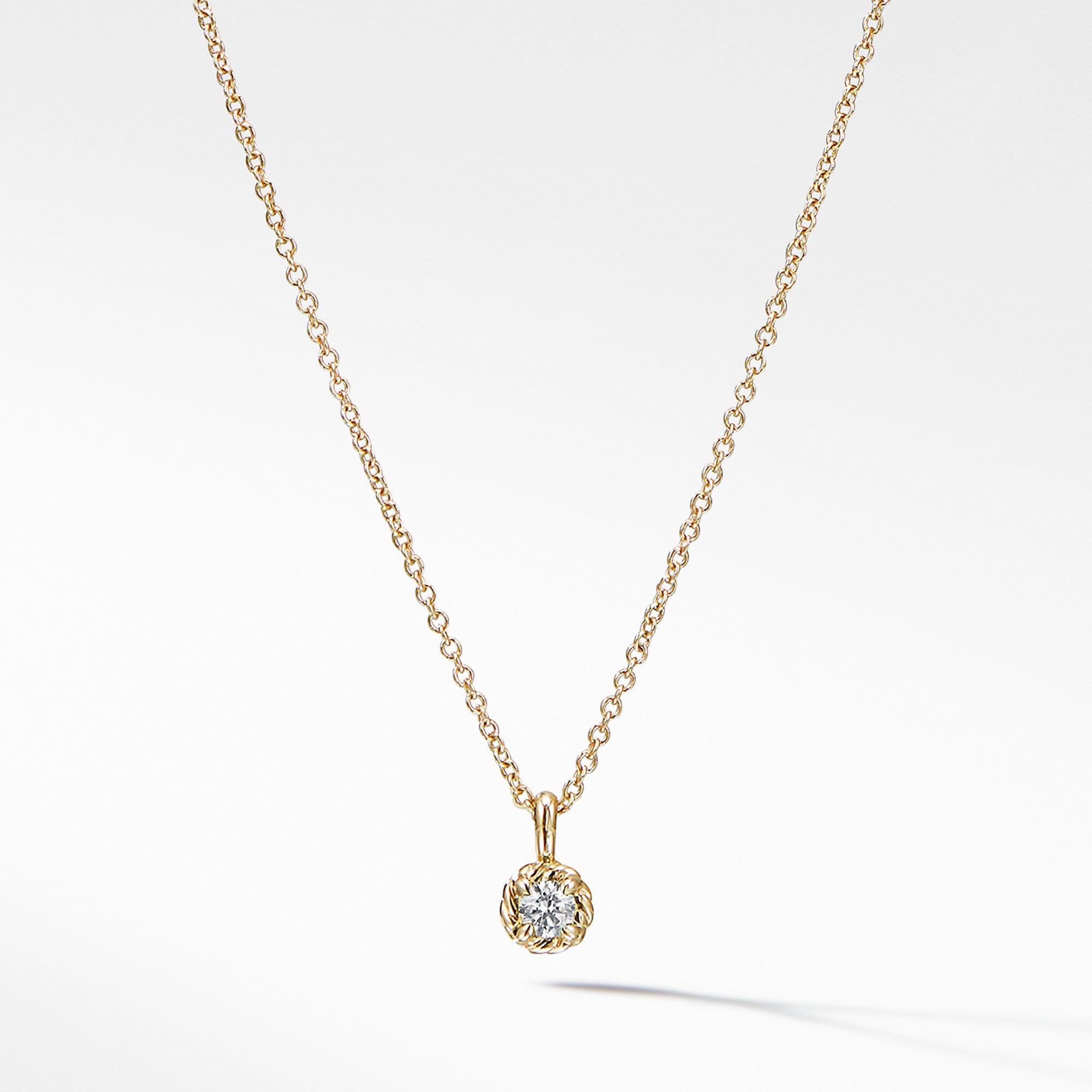 Cable Collectibles Kids Necklace Birthstone Necklace with Diamond in 18K Gold, 3mm