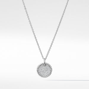 Cable Collectibles Pav預late Necklace with Diamonds in 18K White Gold