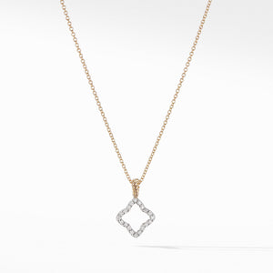 Cable Collectibles Quatrefoil Pendant Necklace with Diamonds in 18K Gold