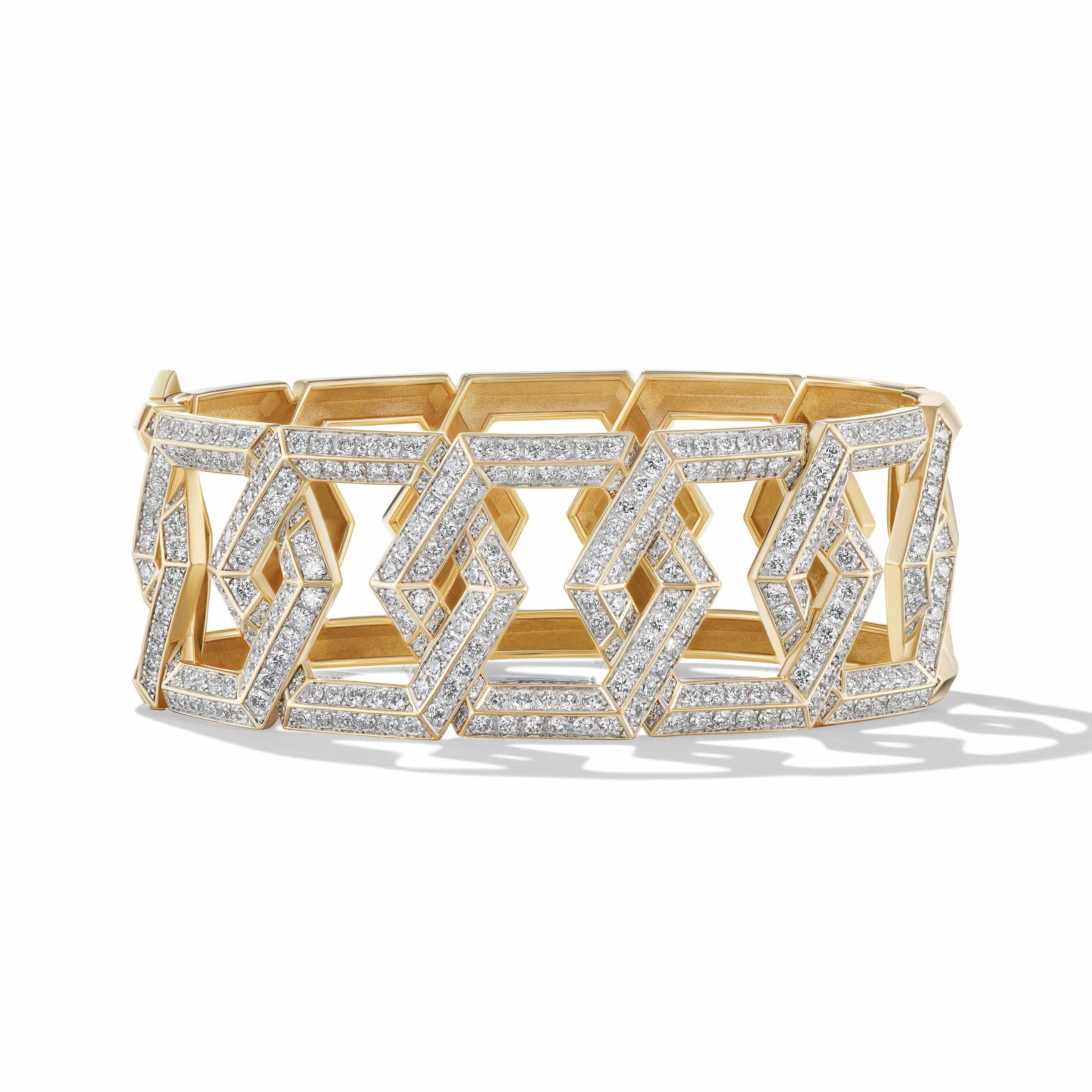 Carlyle Bracelet in 18K Yellow Gold with Pave Diamonds