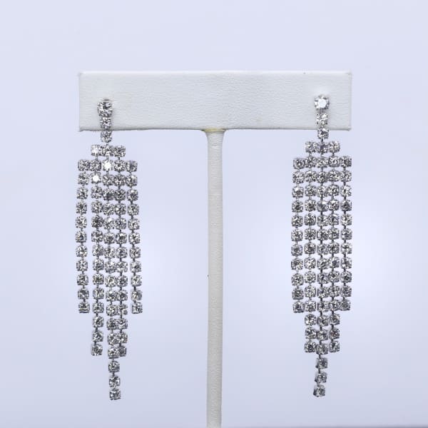 10.5ct. Natural Diamond Chandelier Earrings Set In 18K White Gold