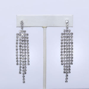 10.5ct. Natural Diamond Chandelier Earrings Set In 18K White Gold