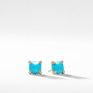 Chatelaine Earrings with Turquoise in 18K Gold