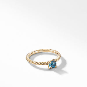 Chatelaine Kids Ring with Hampton Blue Topaz in 18K Gold, 4mm