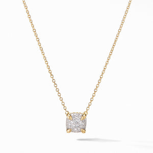 Chatelaine Pendant Necklace in 18K Yellow Gold with Full  Pave Diamonds