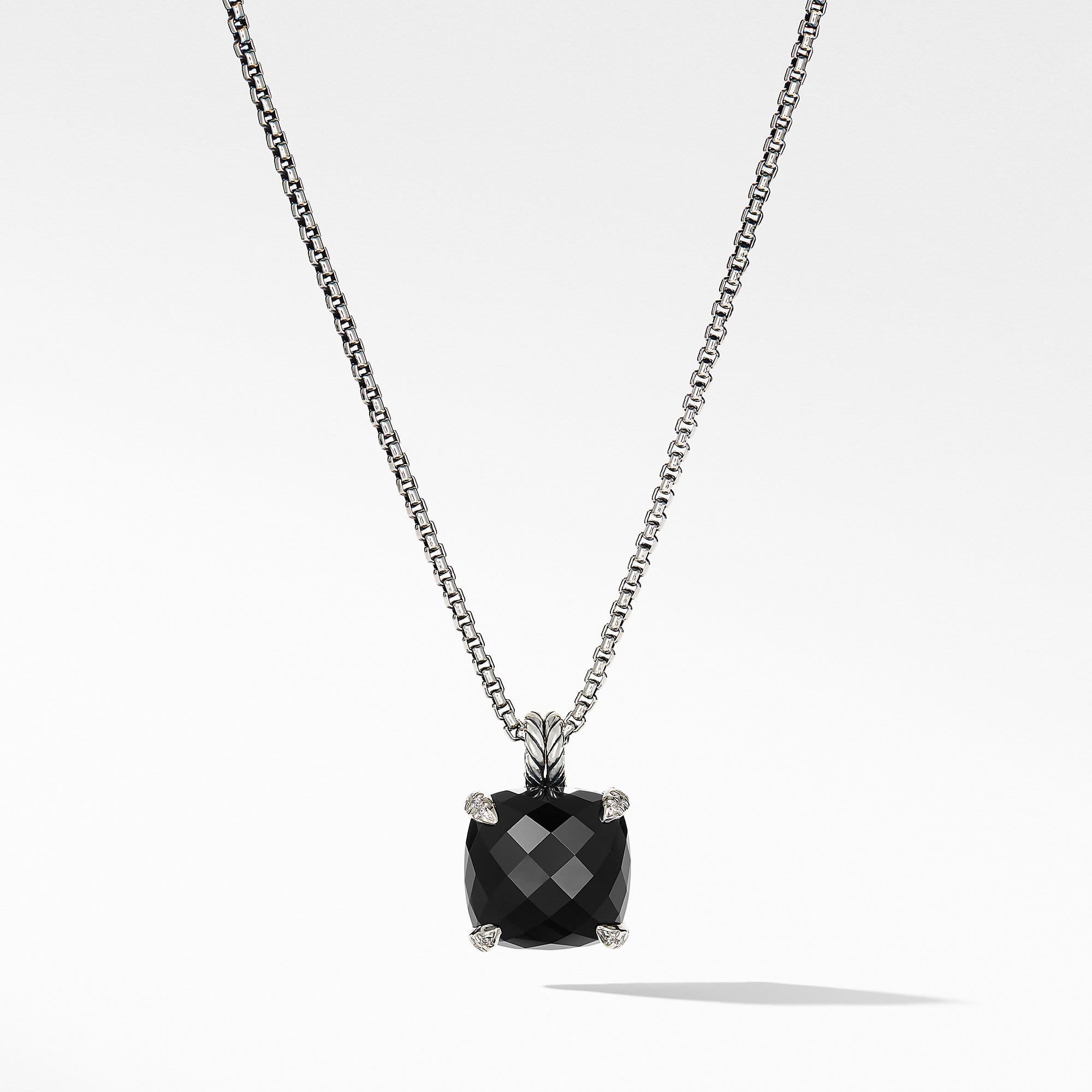 Chatelaine Pendant Necklace with Black Onyx and Diamonds