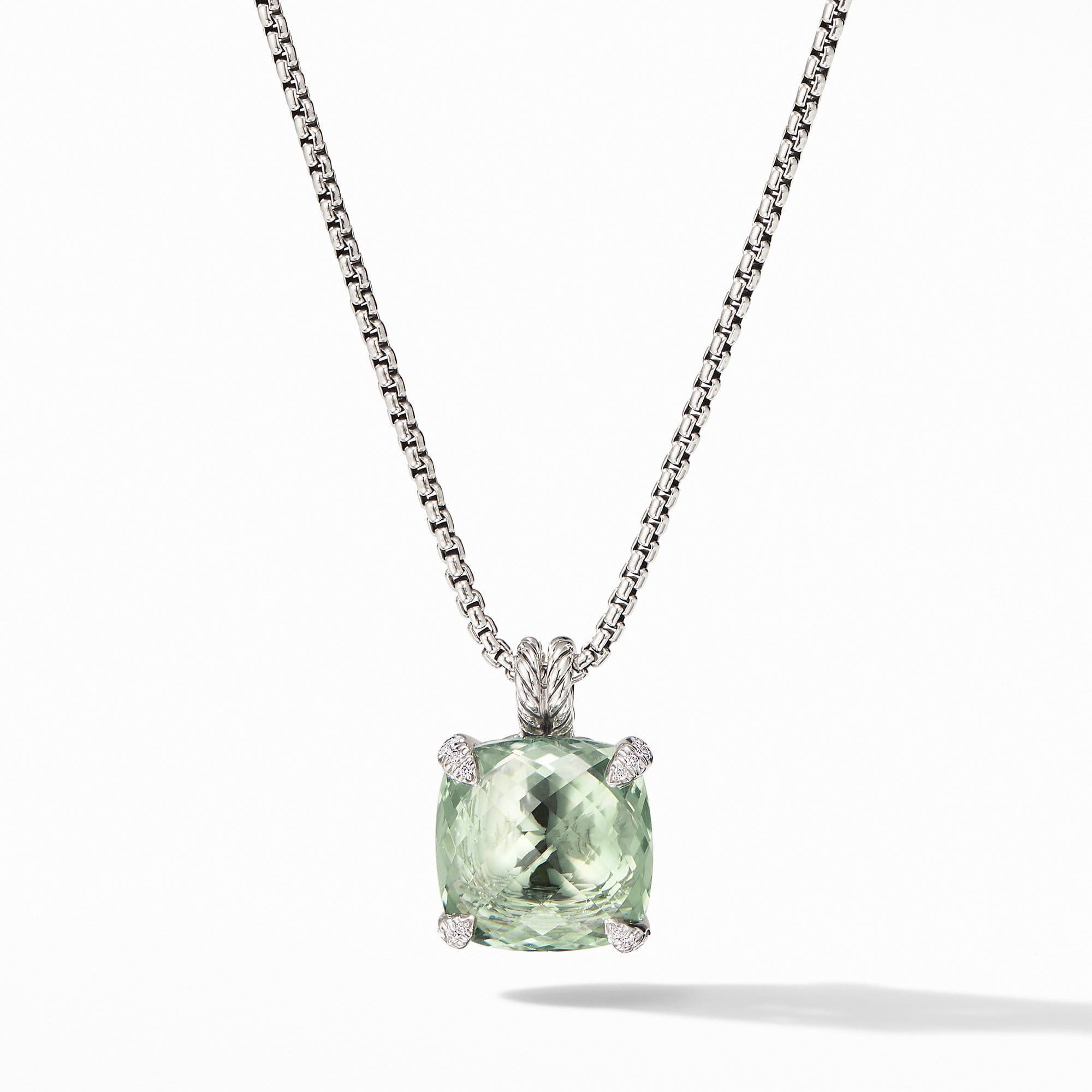 Chatelaine Pendant Necklace with Prasiolite and Diamonds