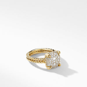 Chatelaine Ring in 18K Yellow Gold with Full  Pave Diamonds