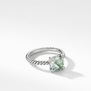 Chatelaine Ring with Prasiolite and Diamonds