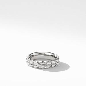 Chevron Band Ring in 18K White Gold