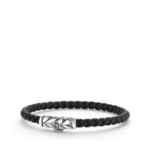Chevron Woven Rubber Bracelet in Black