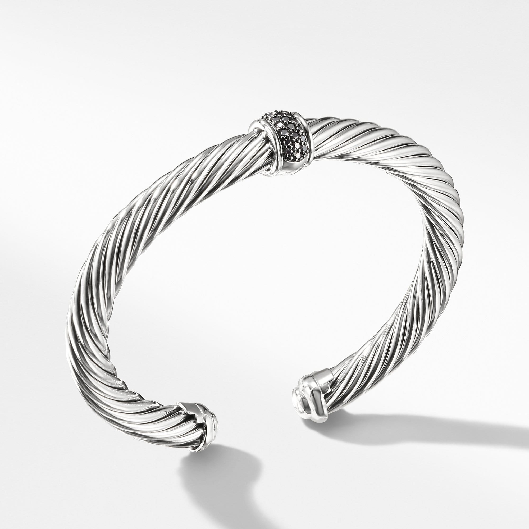 Classic Cable Center Station Cuff with Black Diamonds