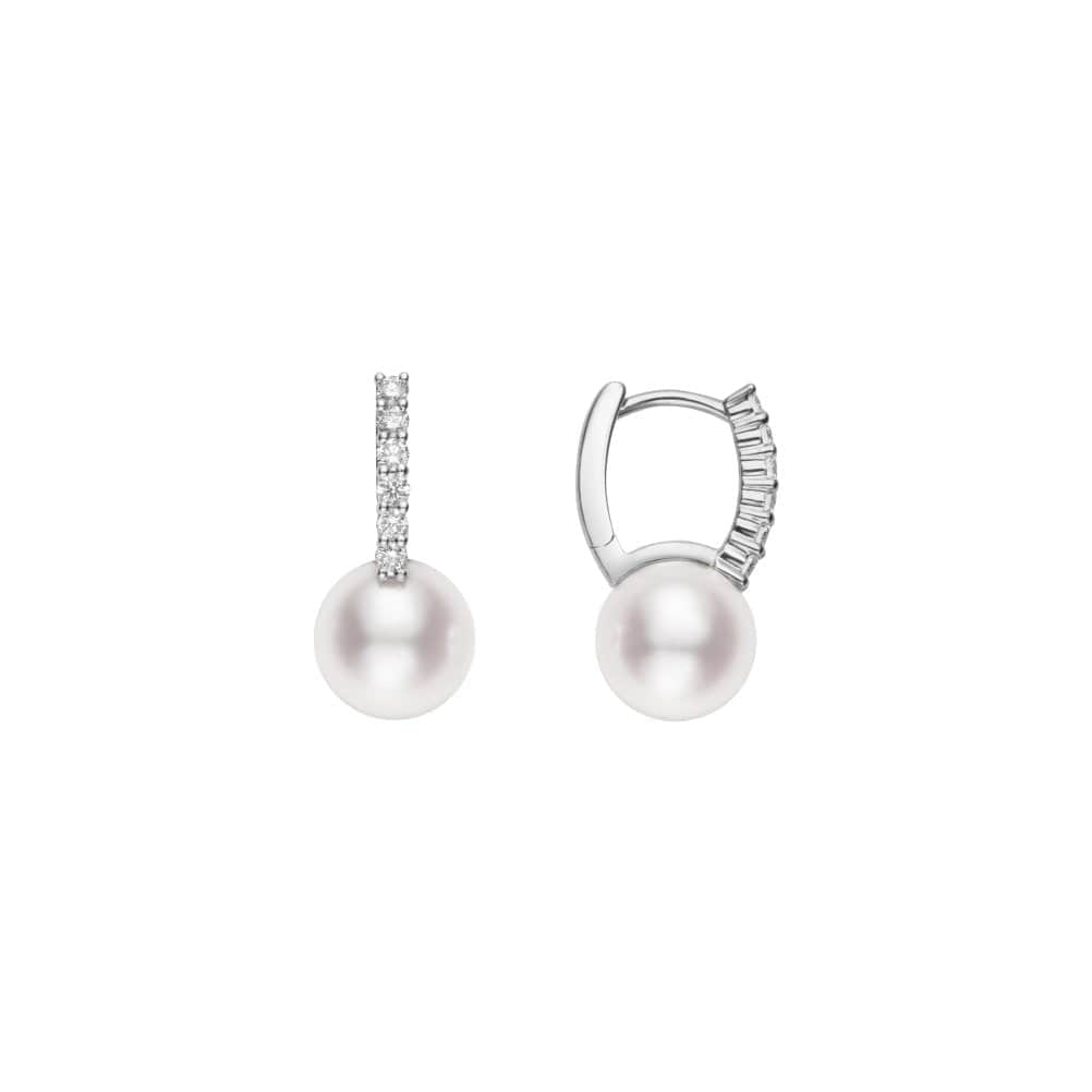 Classic Elegance Akoya Pearl & Diamond Earrings