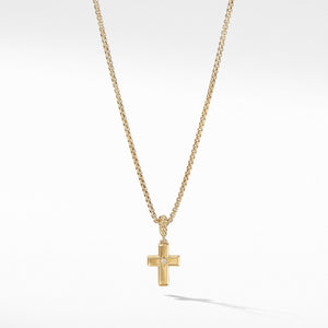 Cross Pendant in 18K Yellow Gold with Diamonds
