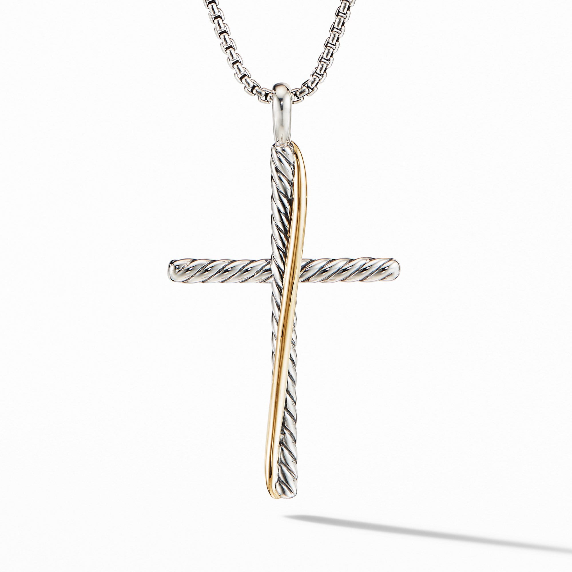 Crossover XL Cross Necklace with 18K Yellow Gold