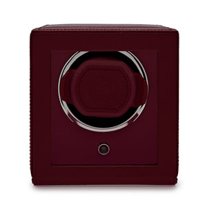 Cub Single Watch Winder with Cover - Bordeaux