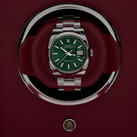 Cub Single Watch Winder with Cover - Bordeaux