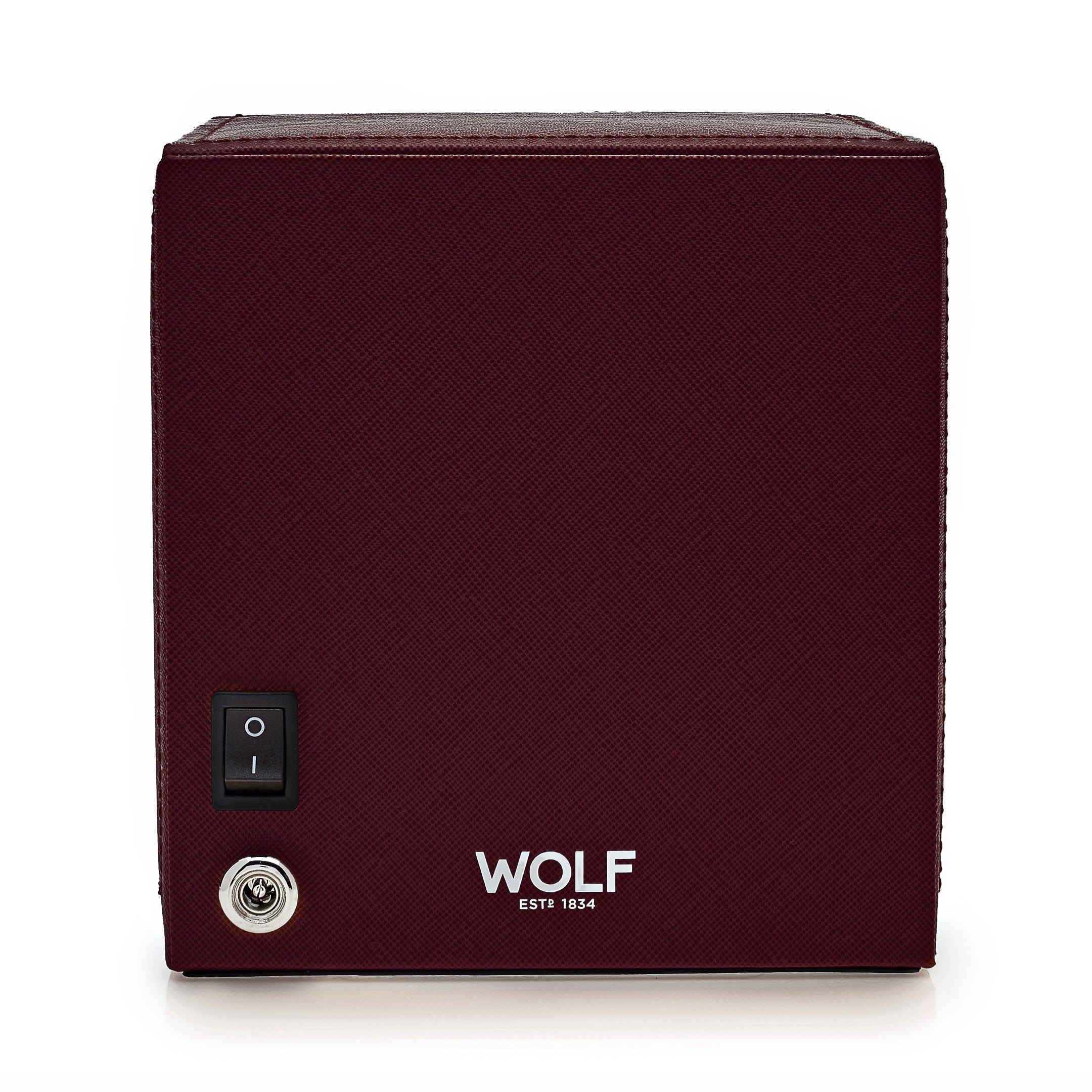 Cub Single Watch Winder with Cover - Bordeaux