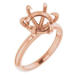 Custom 10K Rose 10 mm Round Solitaire Engagement Ring Mounting