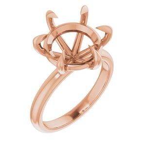 Custom 10K Rose 12 mm Round Solitaire Engagement Ring Mounting