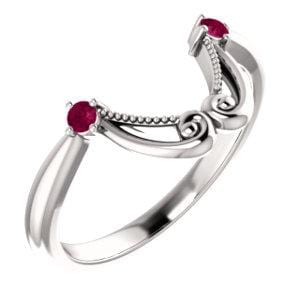 Custom 10K White Band Mounting for  12x6 mm Marquise Ring