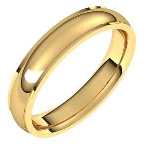 Custom 10K Yellow 4 mm Comfort Fit Edge Band Size 4.5